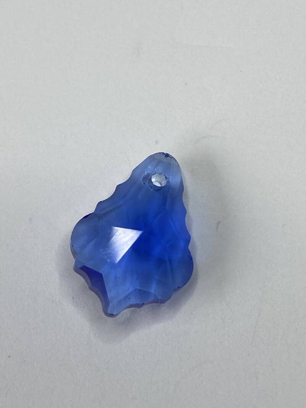 Glass Baroque Drop 16x11mm Sapphire