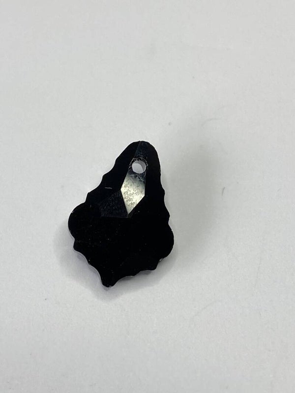 Glass Baroque Drop 16x11mm Jet