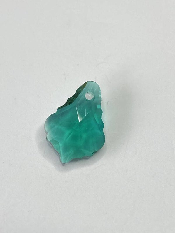 Glass Baroque Drop 16x11mm Emerald