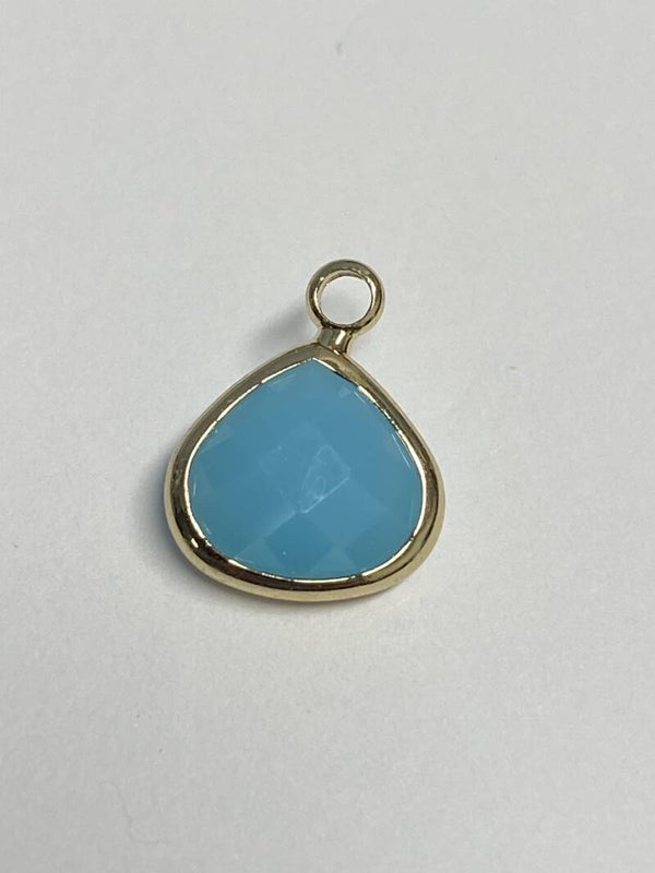 Drop Pendant 13x10mm Turquoise / Gold