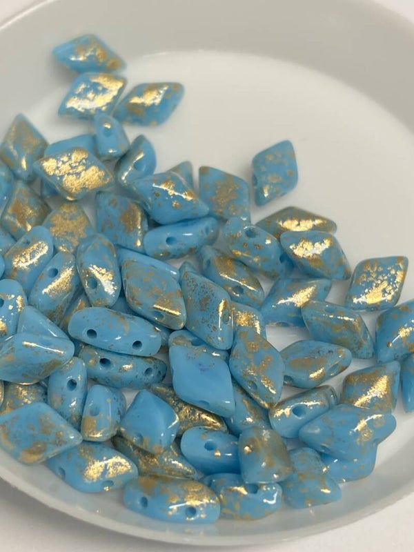 Gemduo 8x5mm Turquoise Gold Splash