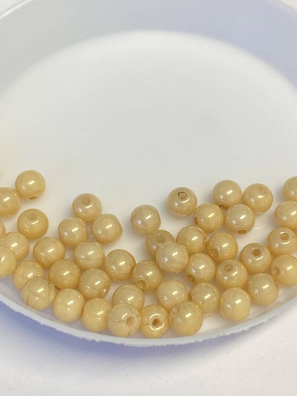 Round Beads Glass 4mm Cream