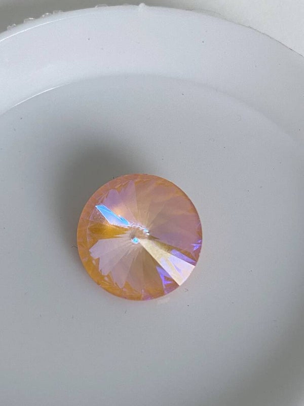 Glass Rivoli 14mm Light Peach DeLite