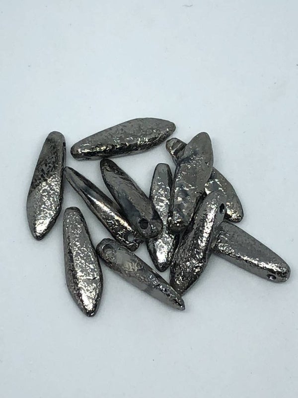 1 hole Dagger 5x16 Silver Striped Etched