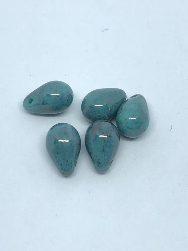 Side Drilled Drop 6x9 Turquoise AB
