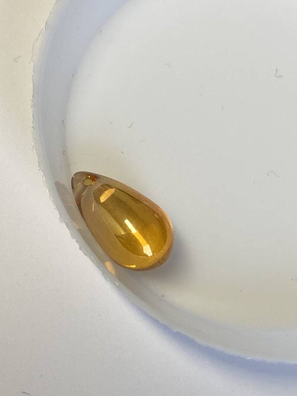 Glass Drop 15x7mm Oil Topaz