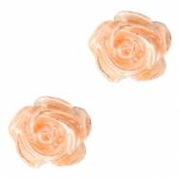 Rose Beads White Fresh Peach Pearl Shine 6mm 