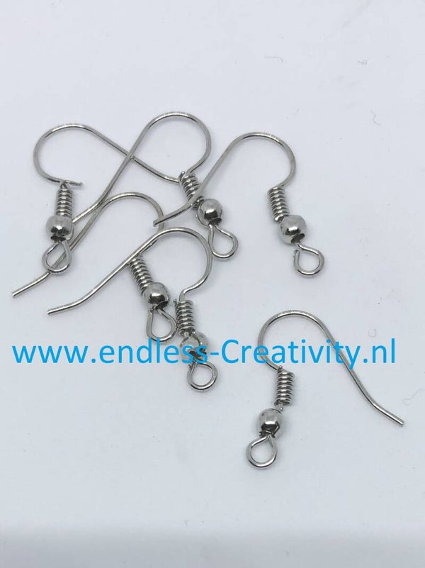 Earwire (6 pieces) Silver Tone