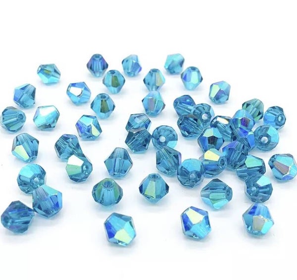 Glass Bicone 3mm Blue Zircon