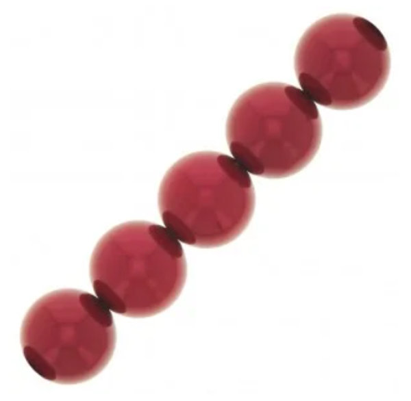 Preciosa Round Maxima 4mm Pearl Effect Red