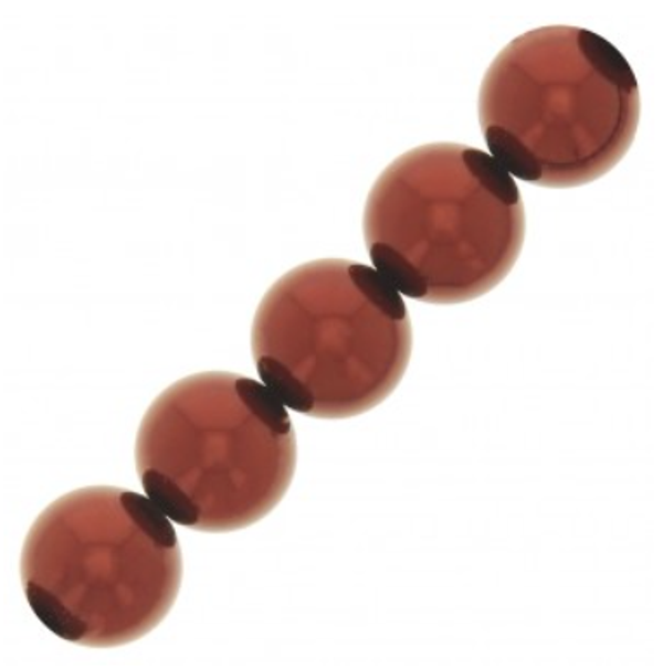 Preciosa Round Maxima 6mm Pearl Effect Dark Copper