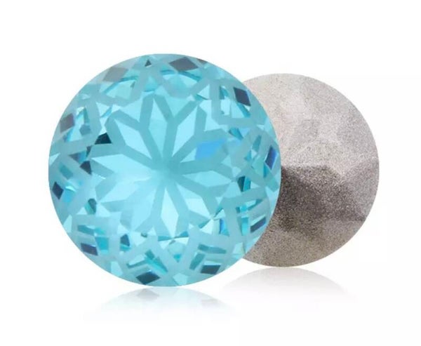 Glass Lotus Rivoli 14mm Aquamarine