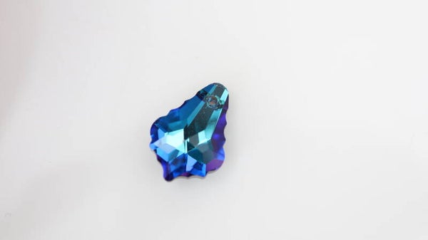 Glass Baroque Drop Bermuda Blue 22x15mm