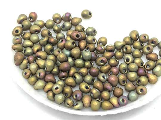 Miyuki Drop 3,4mm Matte Metallic Khaki Iris DP-2035F