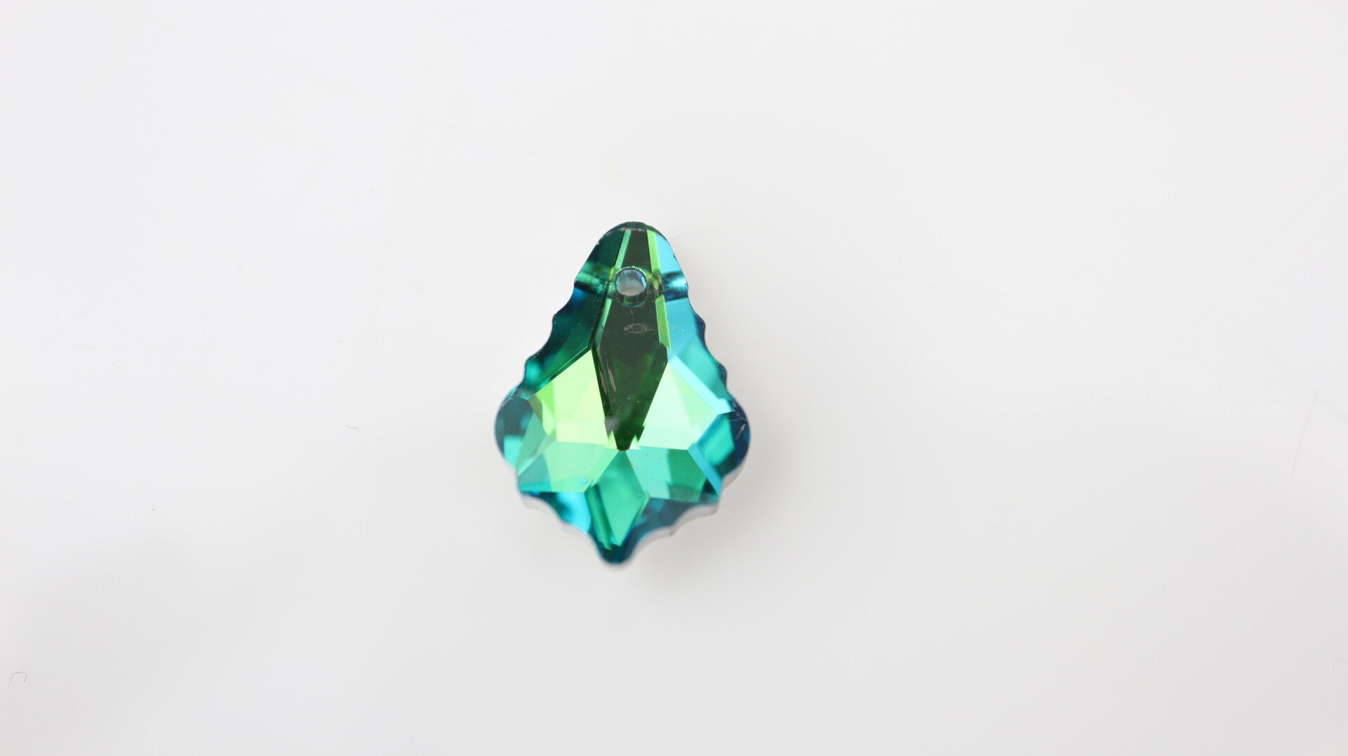 Glass Baroque Drop Emerald Shimmer 22x15mm