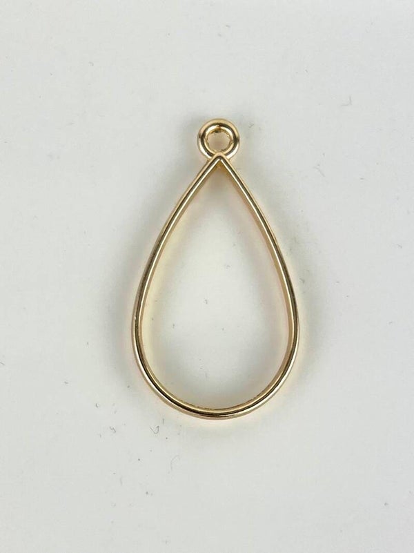 Drop Shape 37x20mm Gold