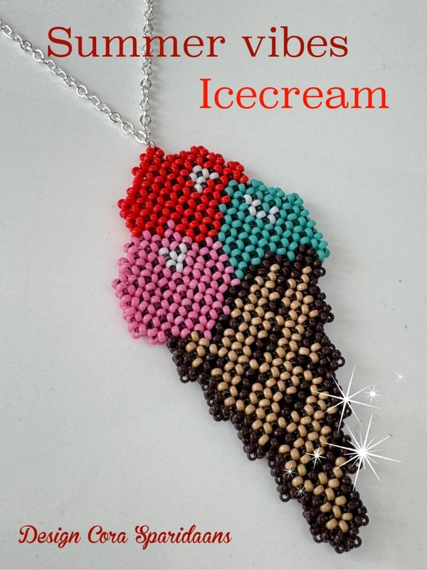 Summer Vibes Ice cream Pattern in English