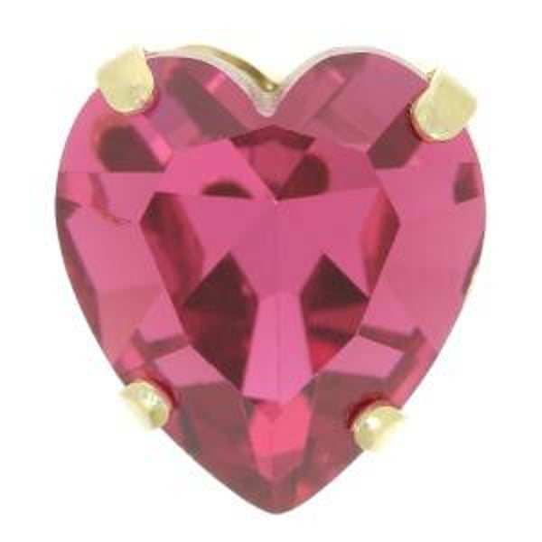 Aurora Crystal Antique Heart in Setting Pink / Gold tone 15,5x14