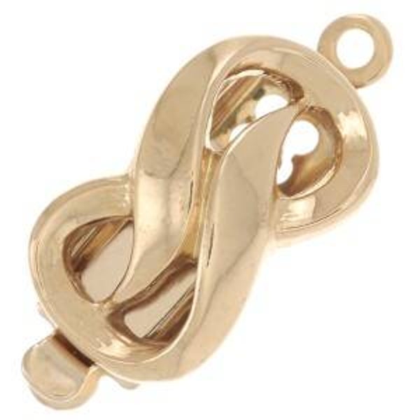 1 strand clip clasp "Infinity" 18x8mm Gold tone