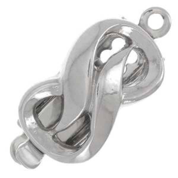 1 strand clip clasp "Infinity" 18x8mm Silver tone