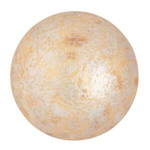 Round glass cabochon by Puca® 25 mm / Opaque Ivory Spotted