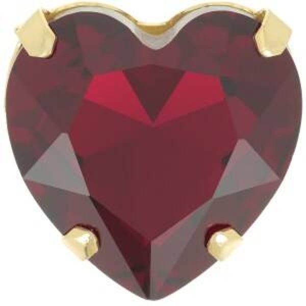 Aurora Crystal Antique Heart in Setting Ruby / Gold tone 27mm