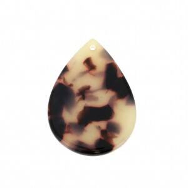 Drop Pendant 31x22mm Beige / Black