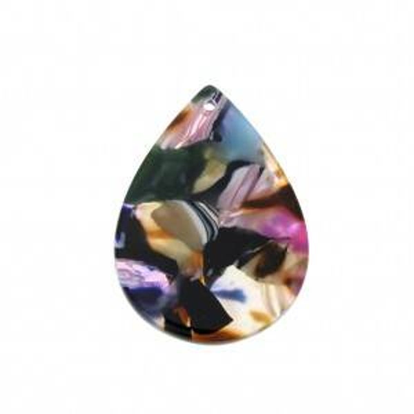 Drop Pendant 31x22mm Purple / Brown