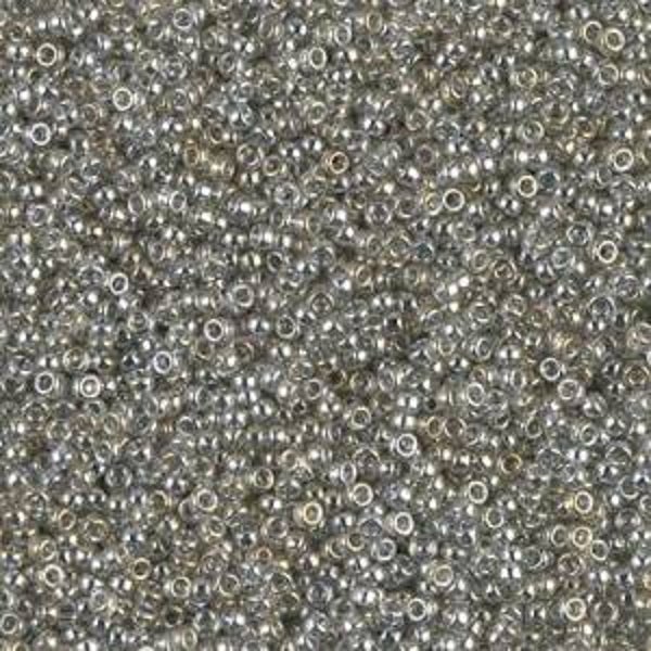 Seedbeads 15/0  Transparent Silver Gray Gold Luster 1881