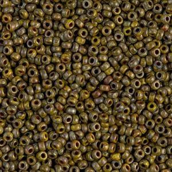 Seedbeads 11/0 Opaque Dark Yellow Picasso 4519