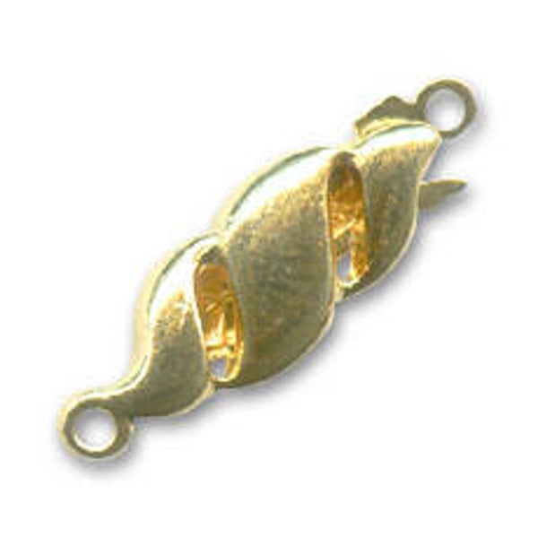 1 strand clip clasp "Oval" 22x7mm Gold tone