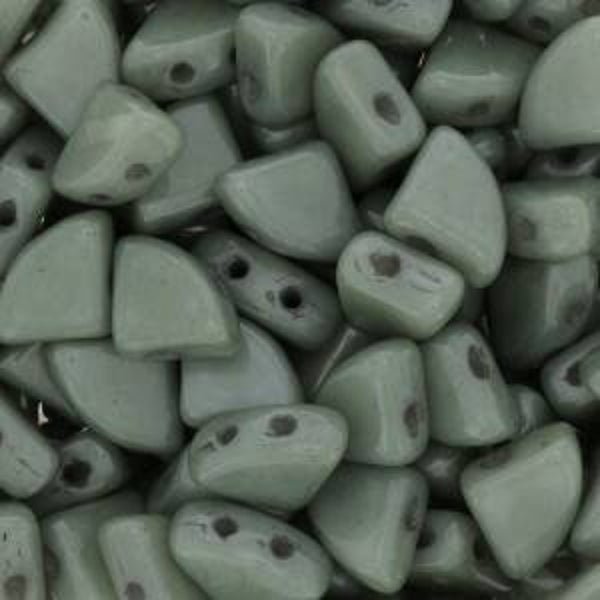 PieDuo 6x8mm Opaque Green Ceramic Look