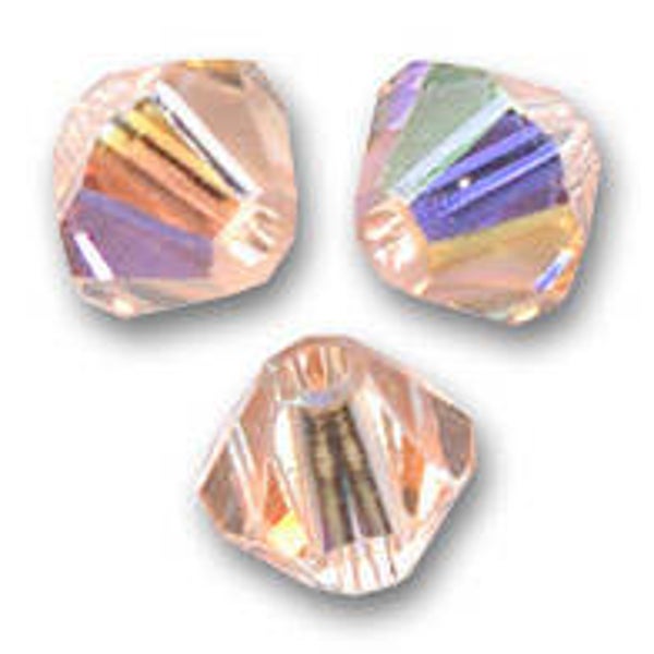 Pure Crystal Bicone 3mm Light Peach AB