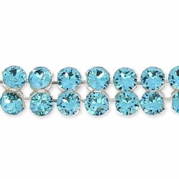 Swarovski Crystal Mesh 40001 3mm Aquamarine (hotfix)