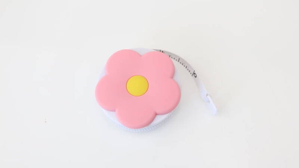 Tape Measure White with Flower 5cm