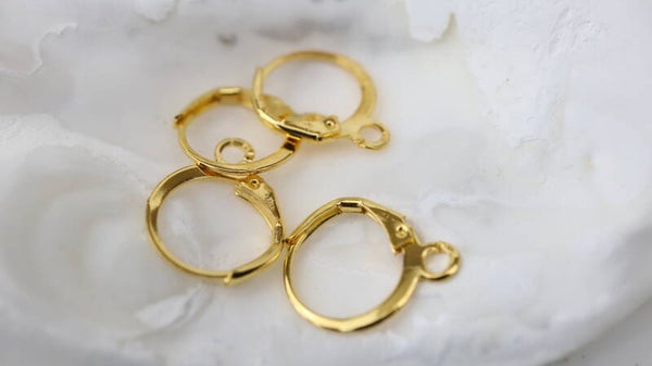 Earring with Lever Back 12mm Gold Tone