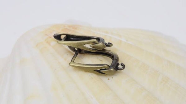 Earring Art Deco Style Bronze Tone