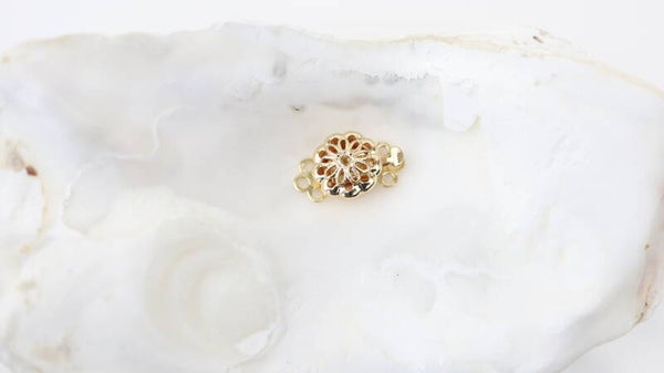 2 strands clasp 14x9mm 24 Fine Gold plated