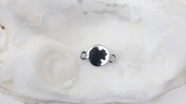 Magnetic clasp flat 10mm Silver tone