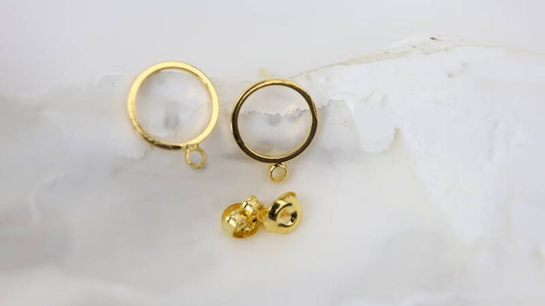 Earstud Round 10mm Gold Tone