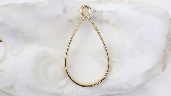 Drop Shape 37x20mm Gold