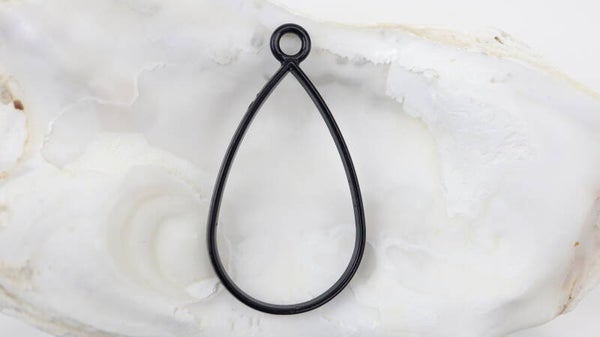 Drop Shape 37x20mm Black