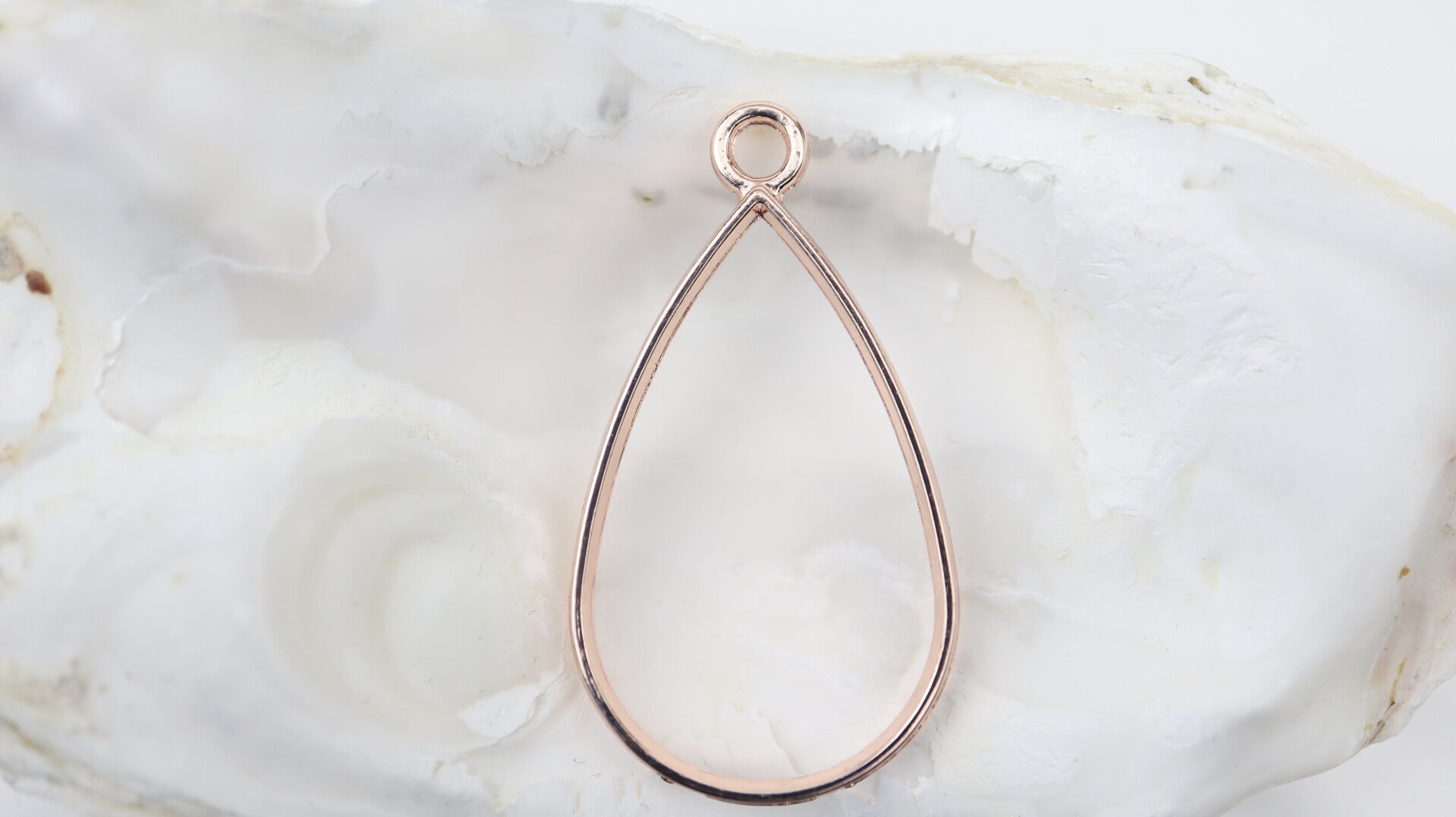 Drop Shape 37x20mm Rose Gold