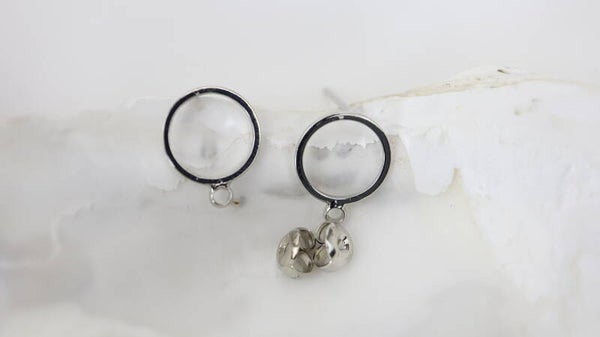 Earstud Round 10mm Silver Tone