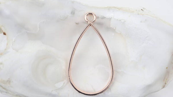 Drop Shape 37x20mm Rose Gold