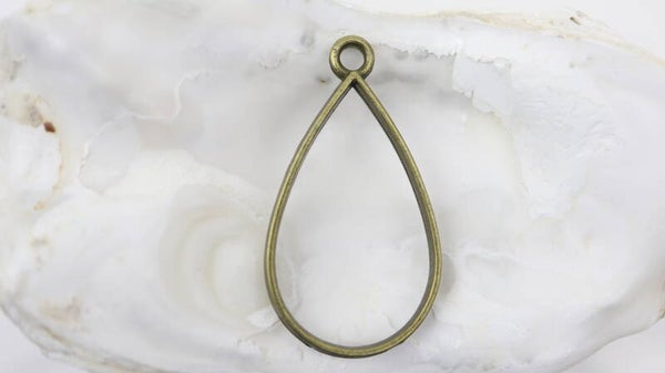 Drop Shape 37x20mm Bronze