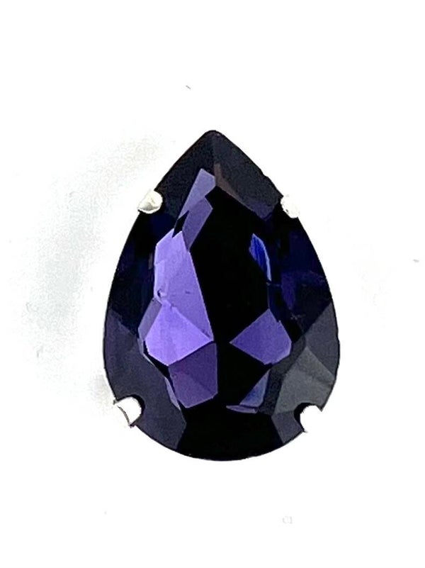 Glass Drop 25x18mm Dark Purple