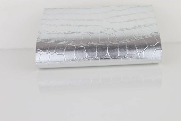 faux leather 21x15cm Gator Silver