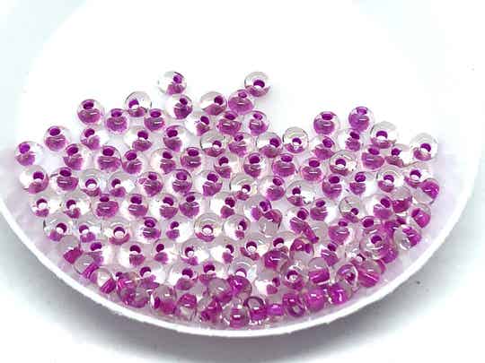 Miyuki Drop 3,4mm Crystal Hot Pink Lined DP-23
