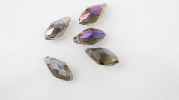Side Drilled Drop 6x12 Olivine AB
